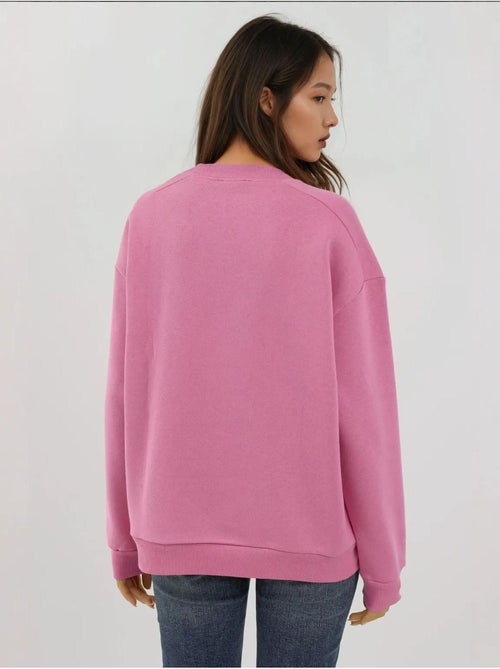 Sweat-shirt tricoté texturé à col ras du cou avec fermeture éclair - Kiabi