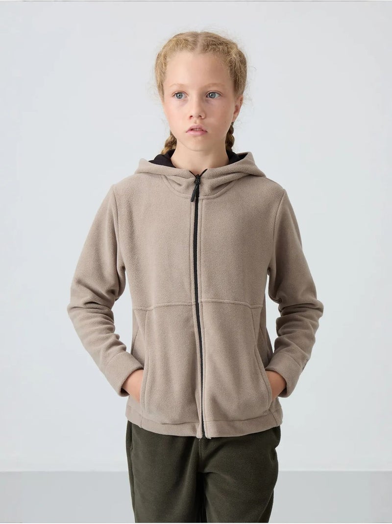 Sweat-shirt unisexe jeunesse à capuche zippé tommy Beige argile - Kiabi
