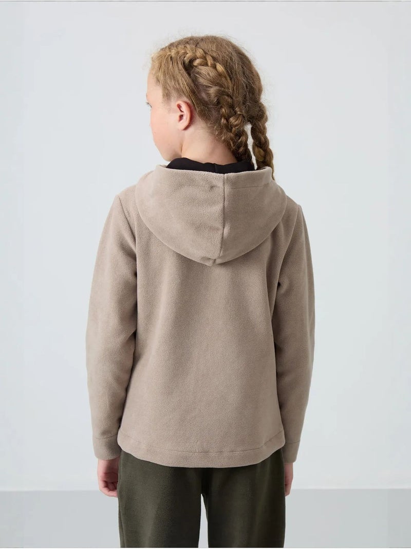 Sweat-shirt unisexe jeunesse à capuche zippé tommy Beige argile - Kiabi