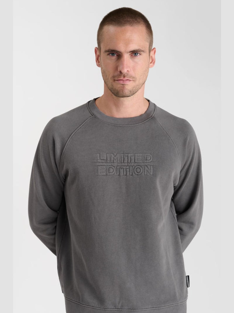 Sweat-shirt velabo 'le temps des cerises' Gris - Kiabi
