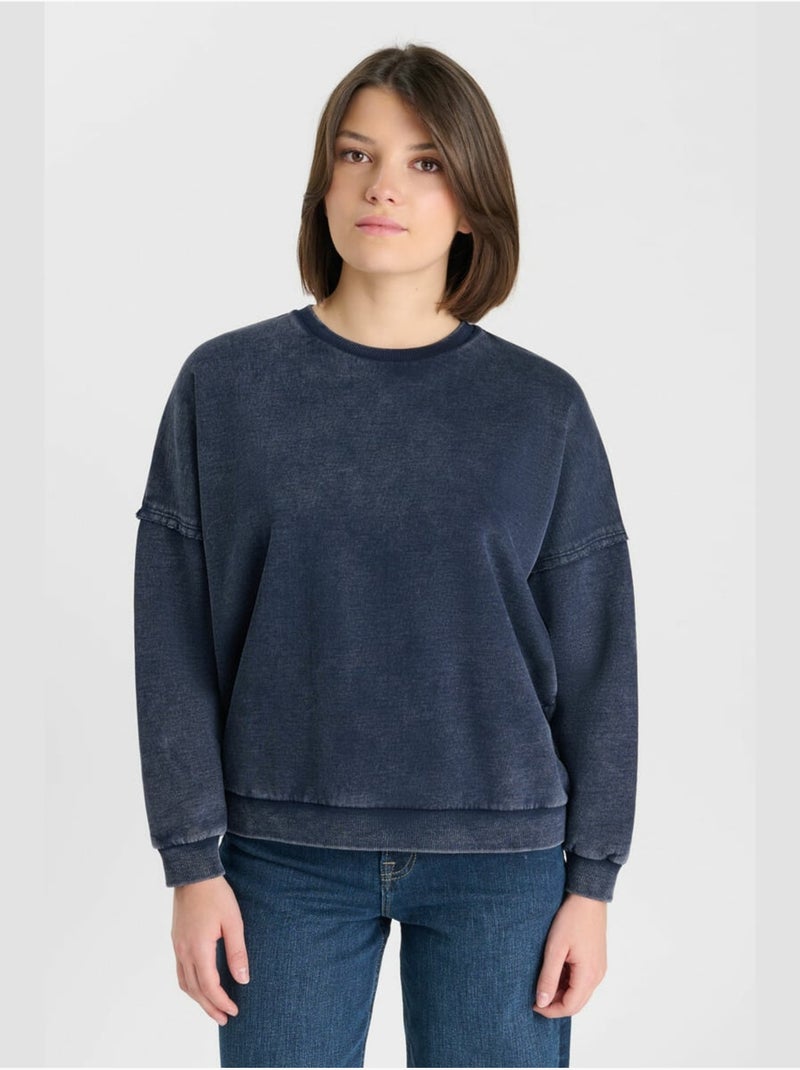 Sweat-shirt vibygi 'le temps des cerises' Bleu - Kiabi