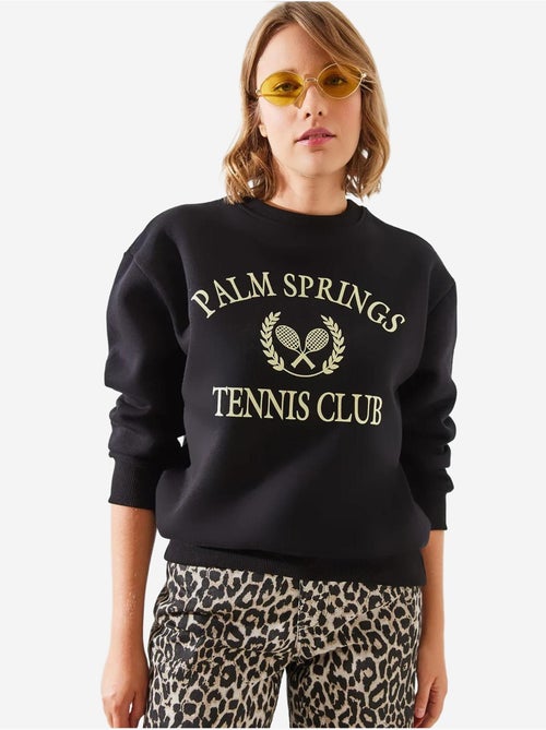 Sweat-shirt vintage à trois fils brossés palm springs tennis college mbhs lucci - Kiabi Sweat-shirt vintage à trois fils brossés palm springs tennis college mbhs lucci - Kiabi