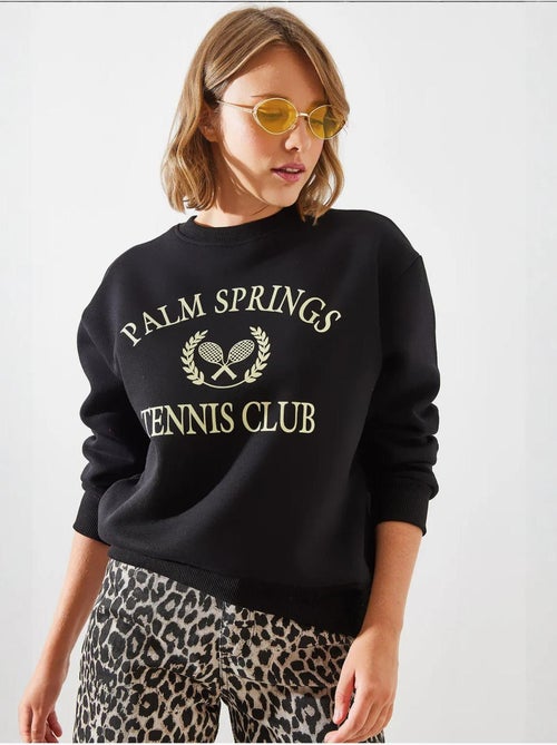 Sweat-shirt vintage à trois fils brossés palm springs tennis college mbhs lucci - Kiabi Sweat-shirt vintage à trois fils brossés palm springs tennis college mbhs lucci - Kiabi