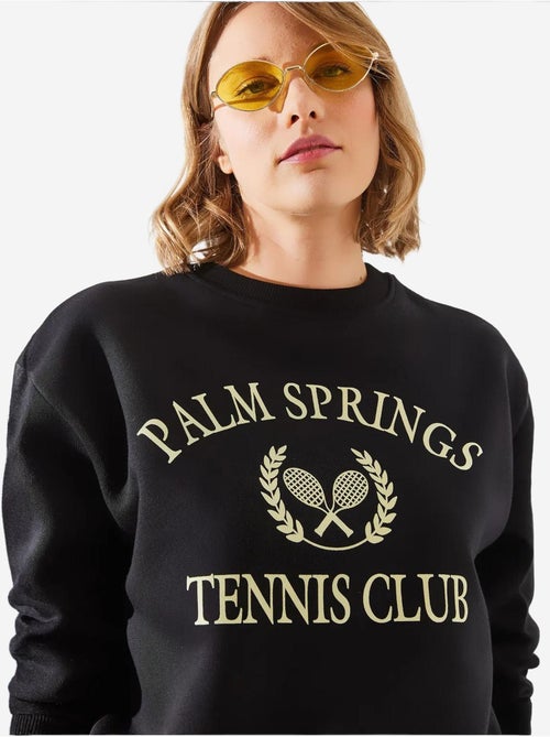 Sweat-shirt vintage à trois fils brossés palm springs tennis college mbhs lucci - Kiabi Sweat-shirt vintage à trois fils brossés palm springs tennis college mbhs lucci - Kiabi