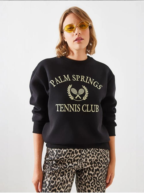 Sweat-shirt vintage à trois fils brossés palm springs tennis college mbhs lucci - Kiabi Sweat-shirt vintage à trois fils brossés palm springs tennis college mbhs lucci - Kiabi