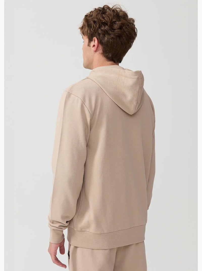 Sweat shirt zippé à capuche, kangourou - AFIBEL Beige - Kiabi