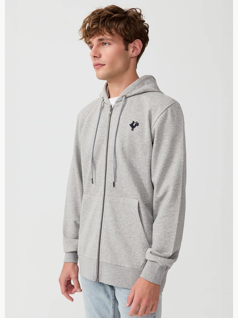 Sweat shirt zippé à capuche, kangourou - AFIBEL Gris - Kiabi