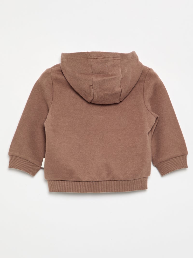 Sweat-shirt zippé à capuche Marron - Kiabi