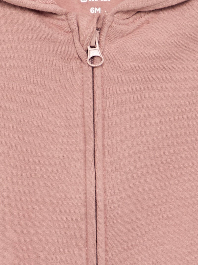 Sweat-shirt zippé à capuche Rose - Kiabi