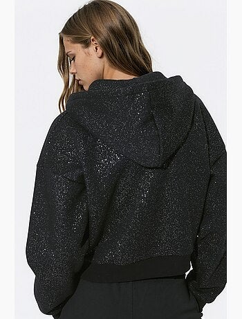 Sweat-shirt zippé à capuche scintillant hiccup