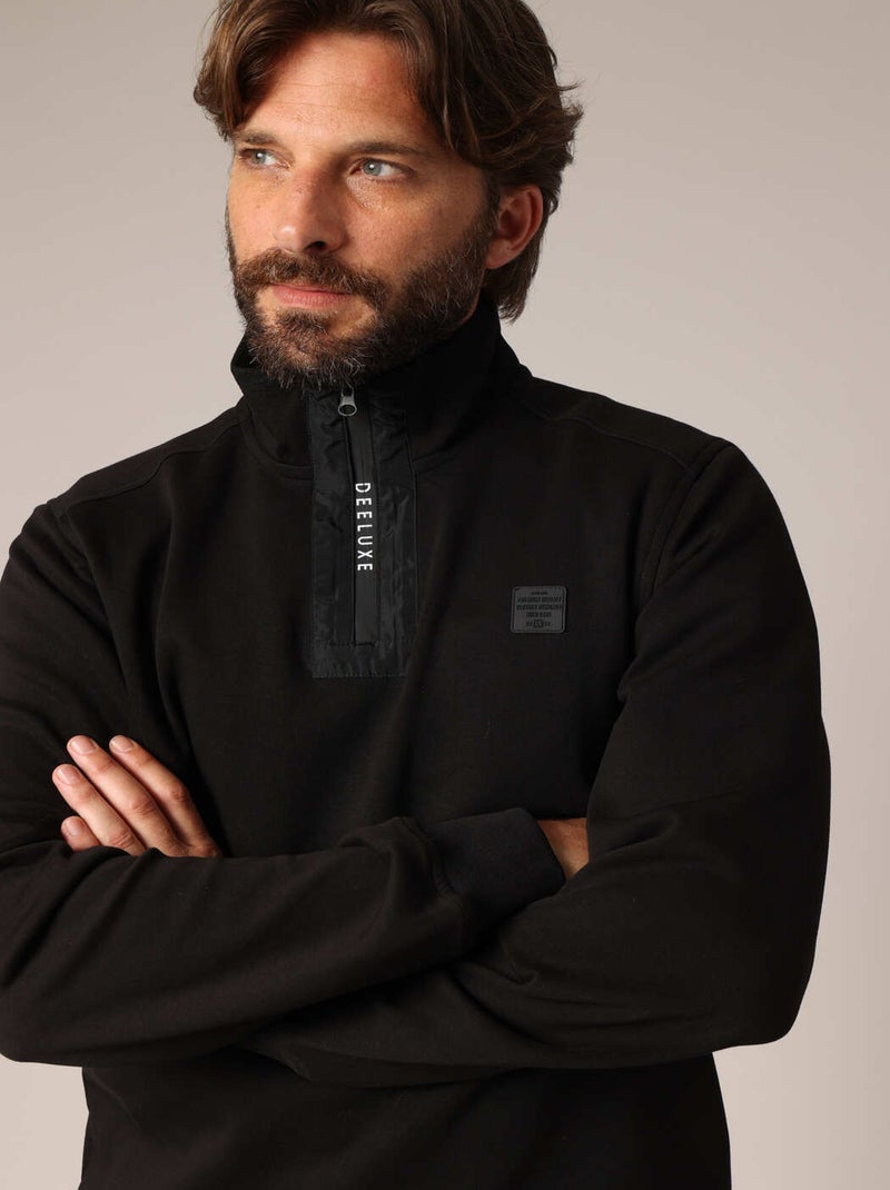 Sweat-shirt zippé à col montant 'Deeluxe' Noir - Kiabi