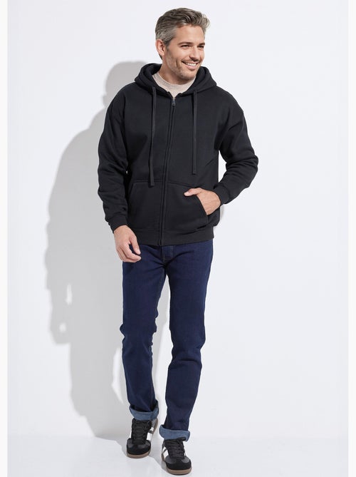 Sweat shirt zippé avec poche kangourou - AFIBEL - Kiabi