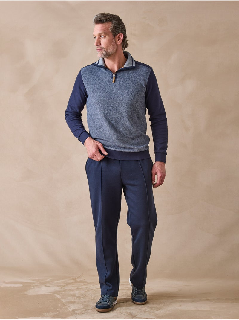 Sweat-shirt zippé détente - DAXON Bleu marine - Kiabi