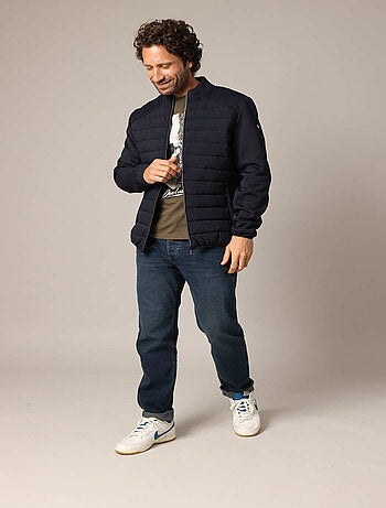 Sweat-shirt zippé matelassé à manches contrastées
'Deeluxe'