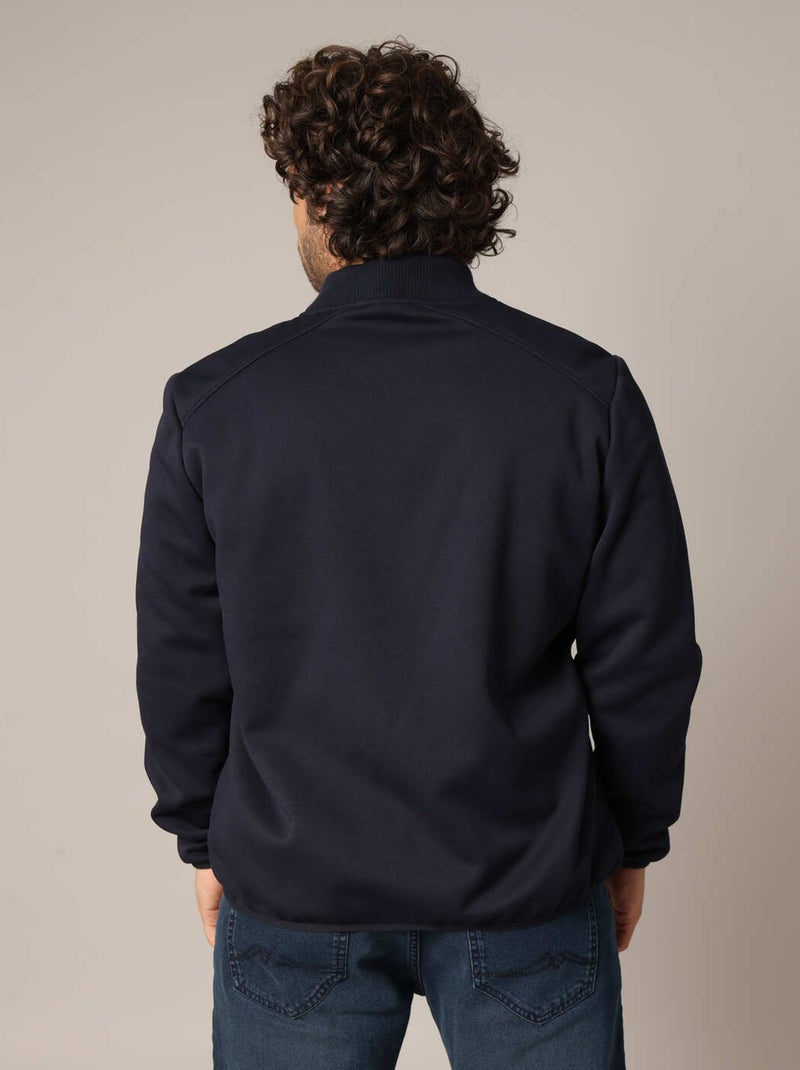 Sweat-shirt zippé matelassé à manches contrastées
 'Deeluxe' Bleu nuit - Kiabi