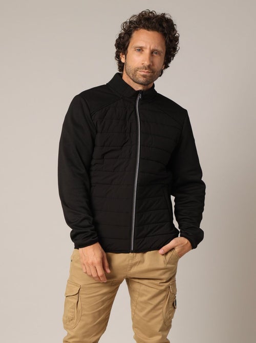 Sweat-shirt zippé matelassé à manches contrastées
 'Deeluxe' - Kiabi