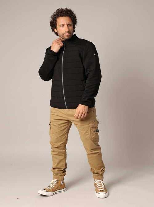 Sweat-shirt zippé matelassé à manches contrastées
 'Deeluxe' - Kiabi
