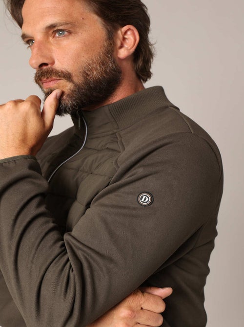 Sweat-shirt zippé matelassé à manches contrastées
 'Deeluxe' - Kiabi