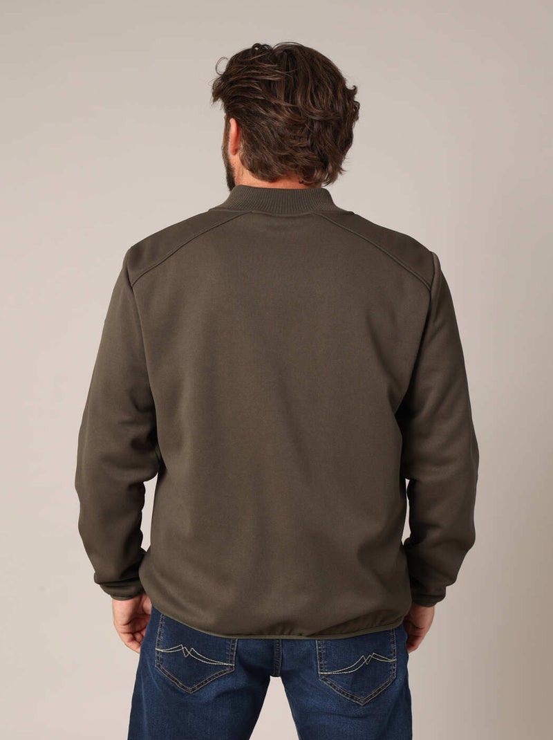 Sweat-shirt zippé matelassé à manches contrastées
 'Deeluxe' Vert foncé - Kiabi