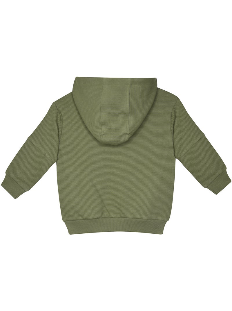 Sweat sigismond maille fantaisie manches longues Vert - Kiabi