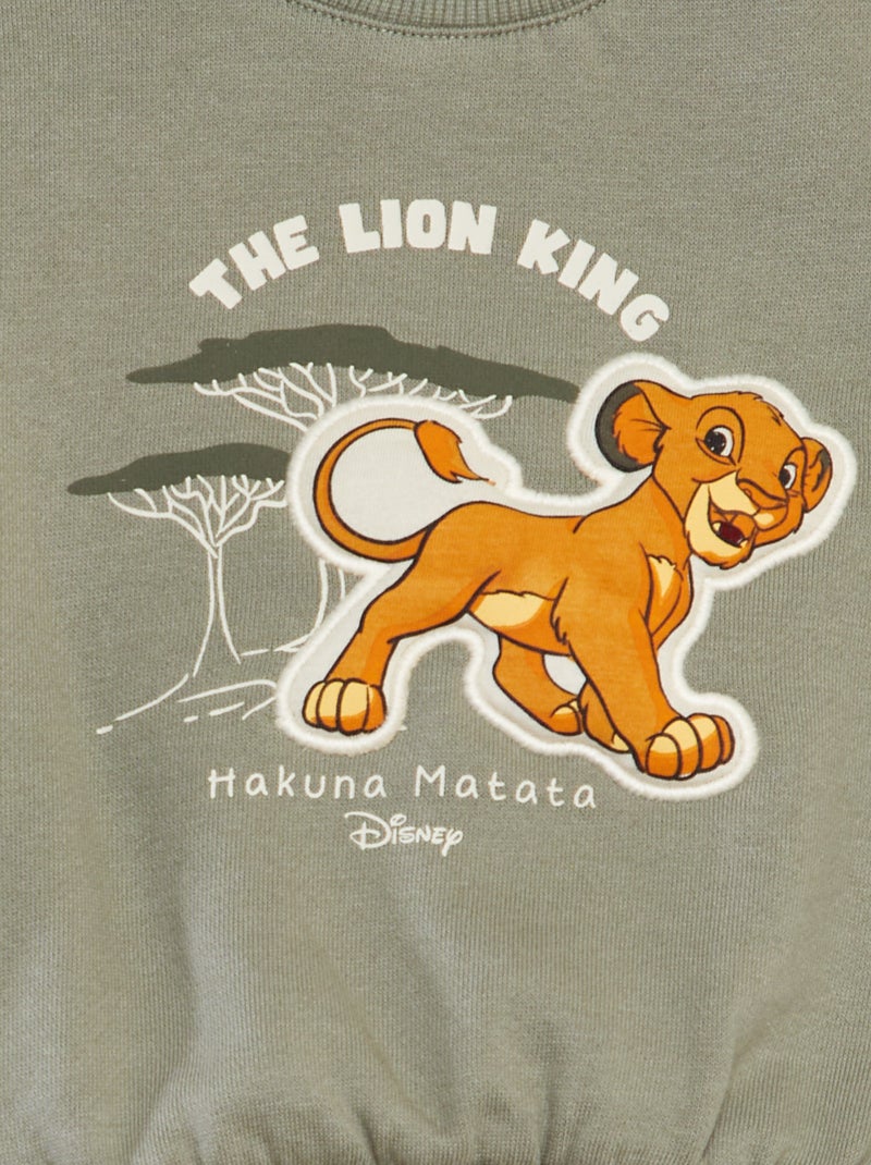 Sweat 'Simba' 'Disney' imprimé en relief Vert - Kiabi