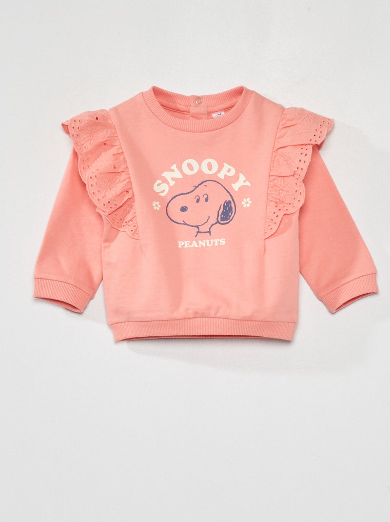 Sweat 'Snoopy' avec broderie Rose - Kiabi