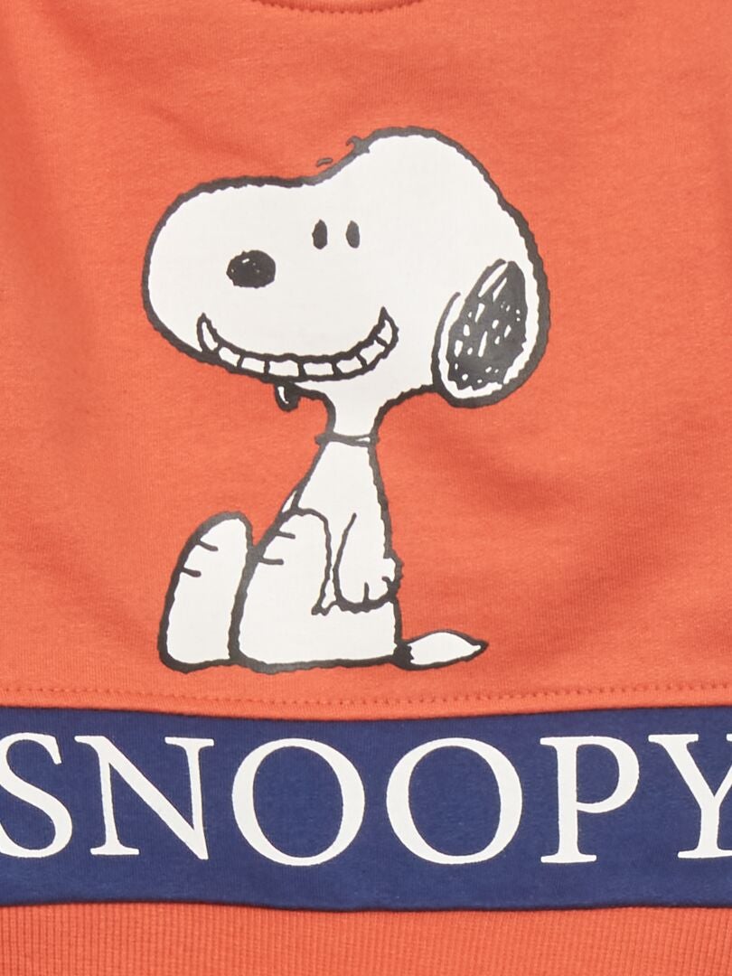 Sweat 'Snoopy' col rond ORANGE - Kiabi