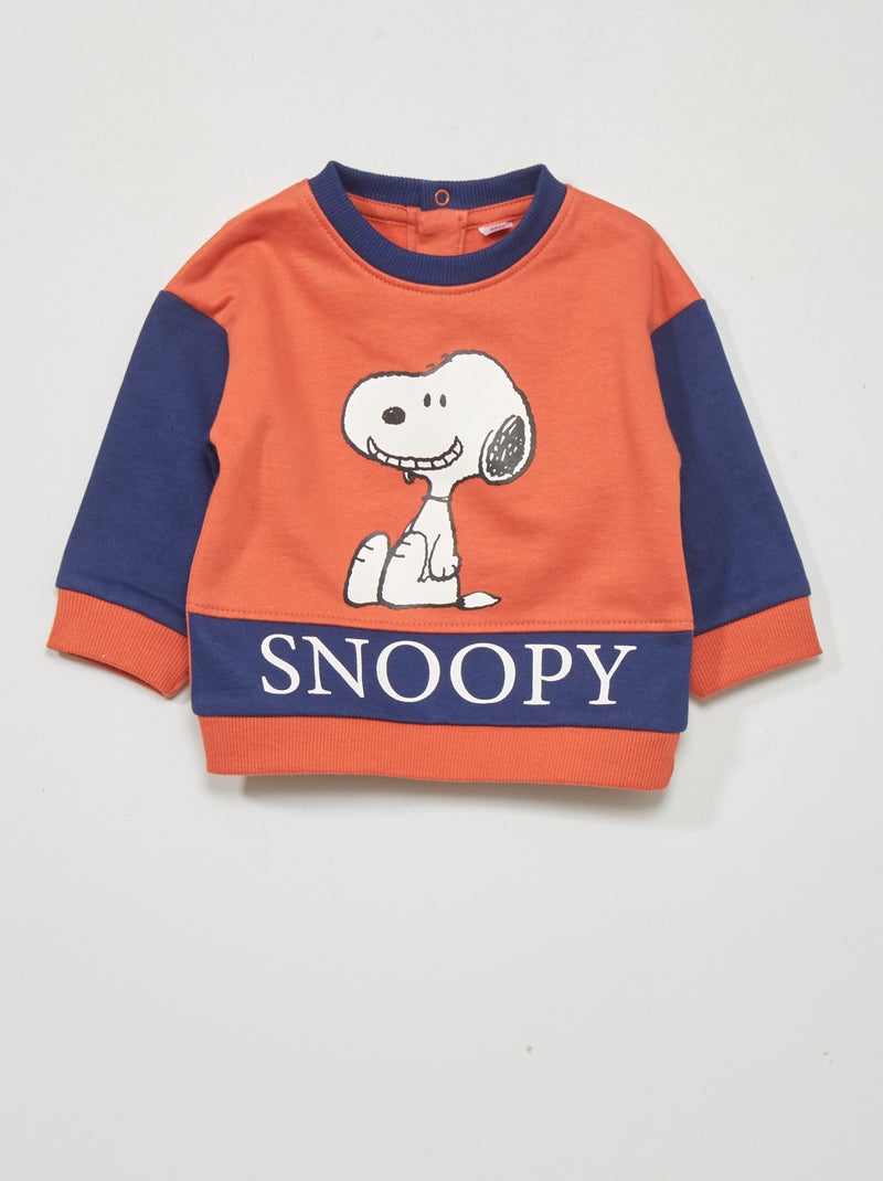 Sweat 'Snoopy' col rond ORANGE - Kiabi