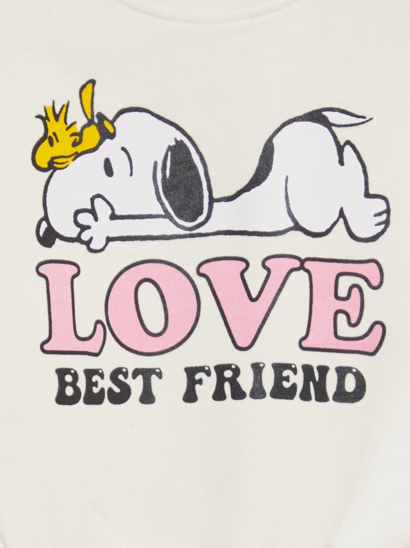 Sweat 'Snoopy' en molleton gratté Blanc - Kiabi