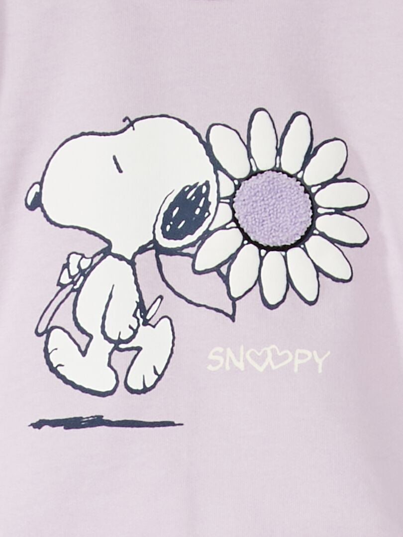 Sweat 'Snoopy' en molleton lilas - Kiabi
