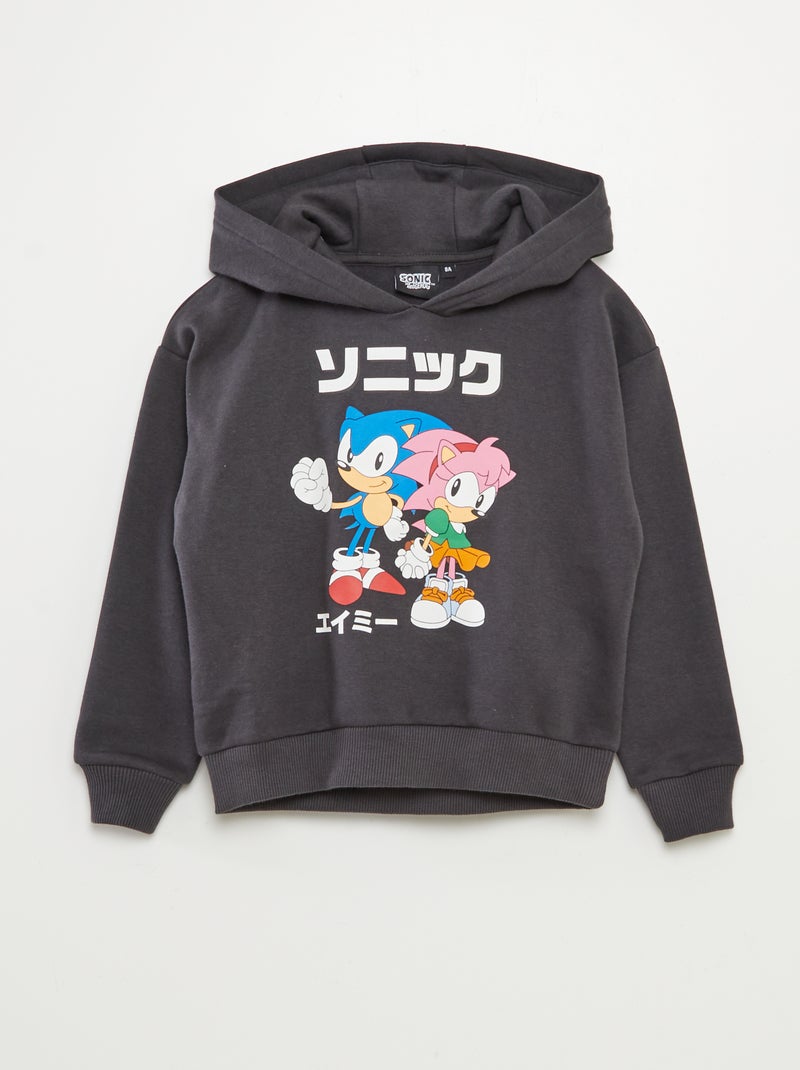 Sweat 'Sonic' 'SEGA' à capuche Noir - Kiabi