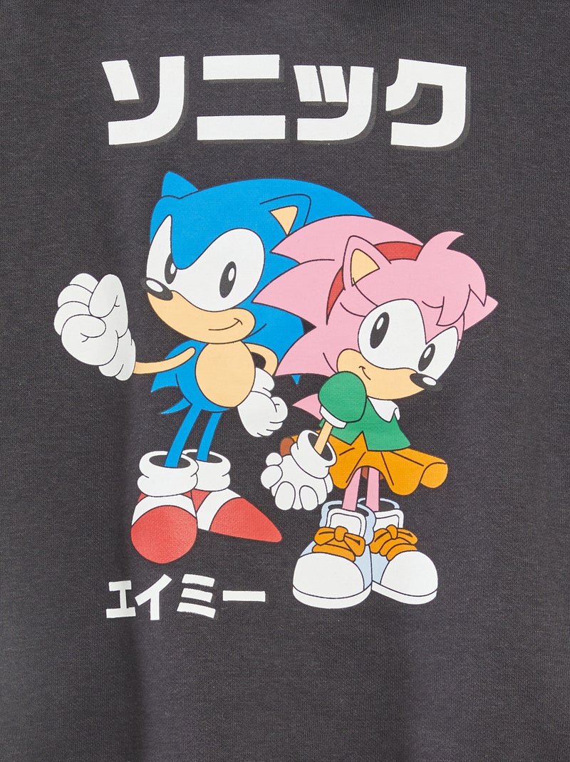 Sweat 'Sonic' 'SEGA' à capuche Noir - Kiabi