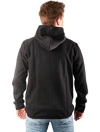 Sweat sport zippé à capuche homme en interlock et patch rubber clyde freegun
