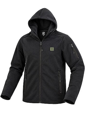 Sweat sport zippé à capuche junior en interlock et patch rubber clyde freegun