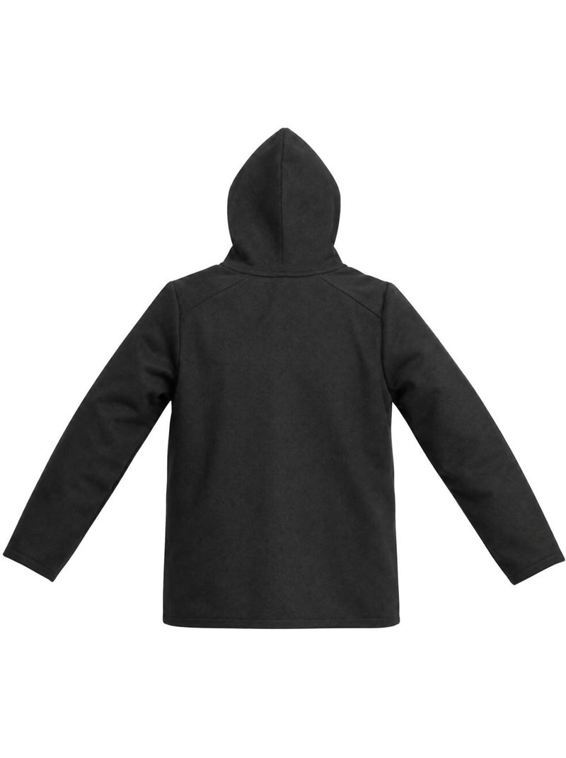 Sweat sport zippé à capuche junior en interlock et patch rubber clyde freegun Noir - Kiabi