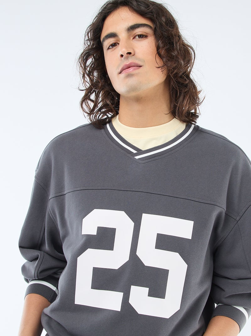 Sweat sportswear en french terry Gris - Kiabi
