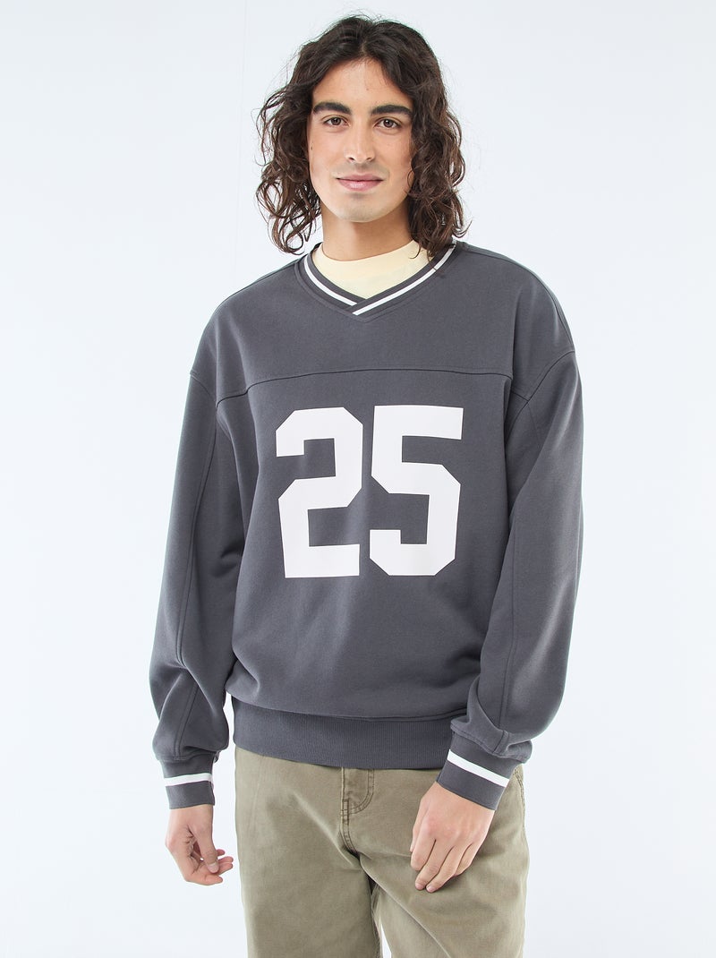 Sweat sportswear en french terry Gris - Kiabi