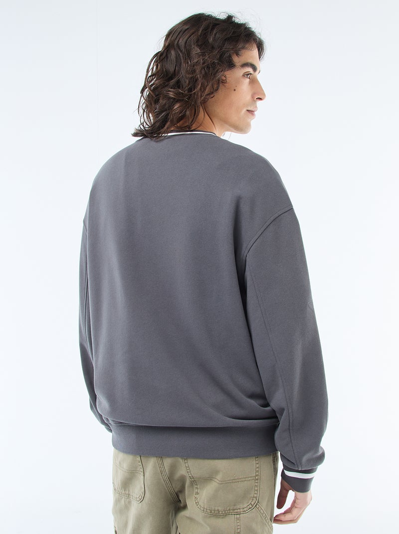 Sweat sportswear en french terry Gris - Kiabi