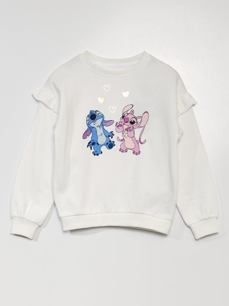 Sweat 'Stitch' avec volants aux emmanchures Blanc - Kiabi