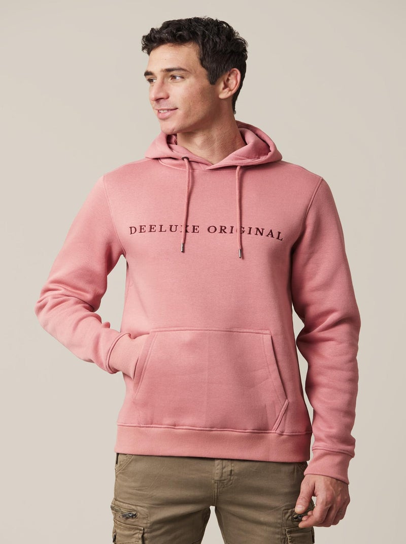 Sweat tendance,uni, avec broderie DEELUXE ORIGINAL  'Deeluxe' Vieux rose - Kiabi