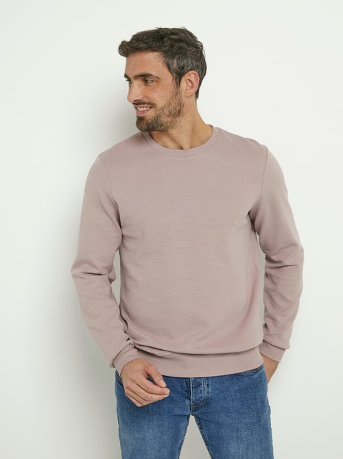 Sweat texturé col rond manches longues - AFIBEL - Kiabi