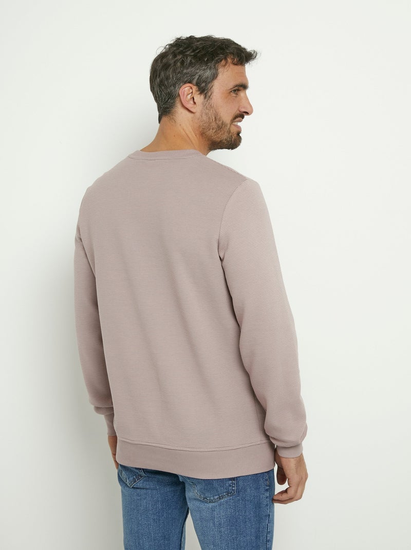 Sweat texturé col rond manches longues - AFIBEL Rose - Kiabi