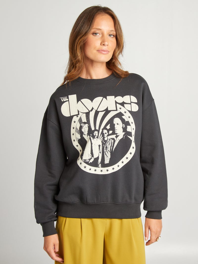 Sweat 'The Doors' en molleton Gris ardoise - Kiabi