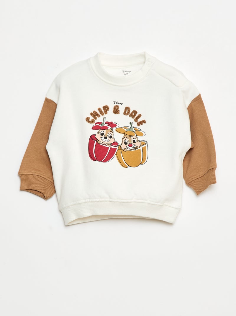 Sweat 'Tic & Tac' 'Disney' à col rond Beige - Kiabi