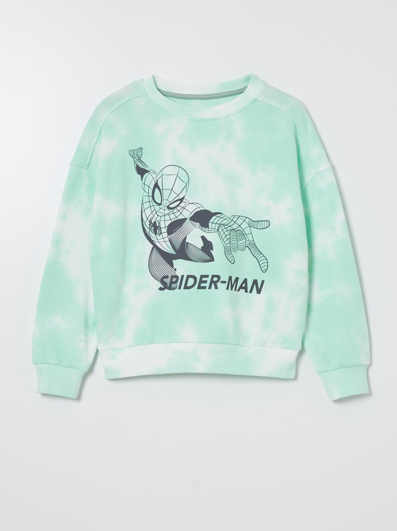 Sweat tie and dye 'Spider-Man' Vert - Kiabi