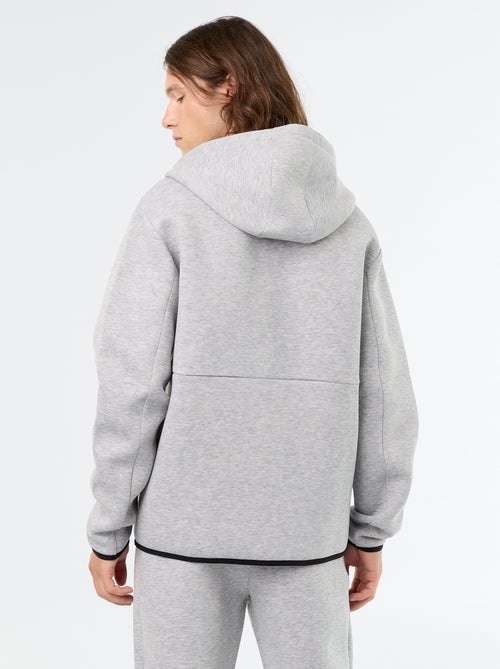 Sweat type néoprène à capuche - Kiabi