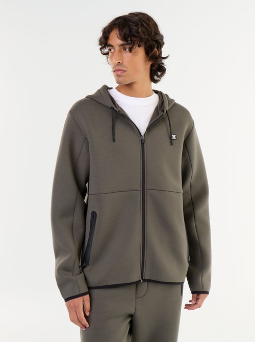 Sweat type néoprène à capuche - Kiabi