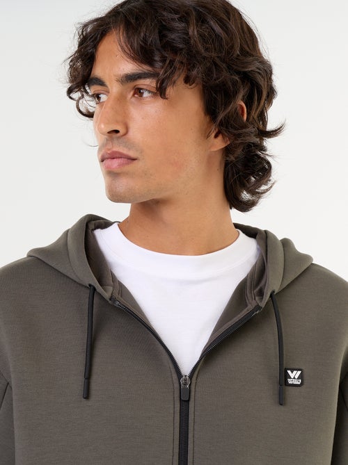 Sweat type néoprène à capuche - Kiabi