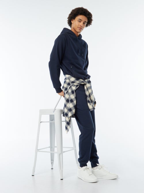 Sweat uni à capuche avec poches zippées - Kiabi