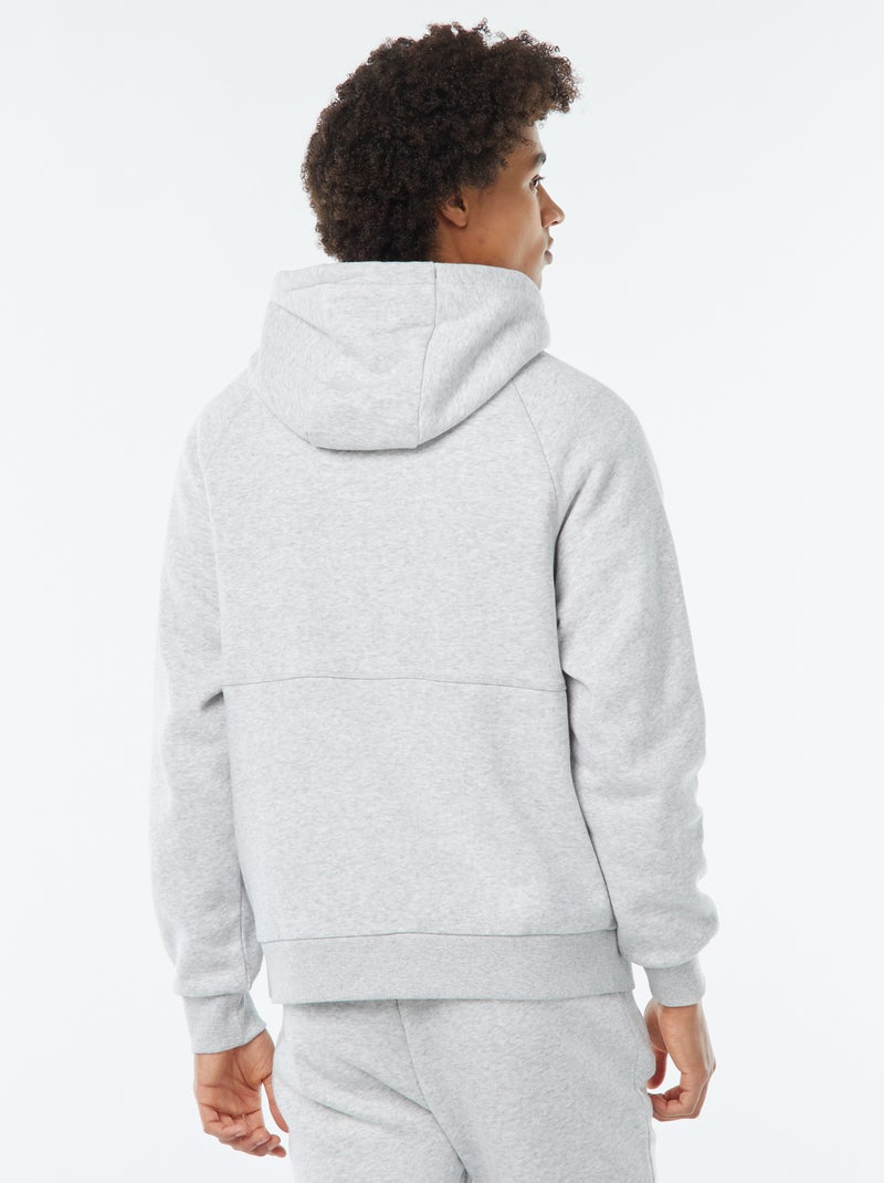 Sweat uni à capuche avec poches zippées Gris - Kiabi